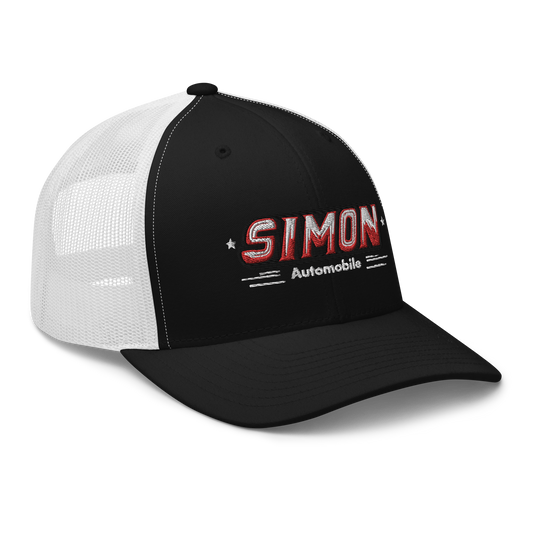 Bestickte Trucker-Cap im Simon Automobile Design Schwarz/Weiß